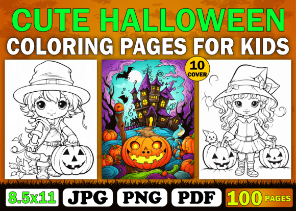 Download 100 Cute Halloween Coloring Pages Kdp - Coloring pages Collection