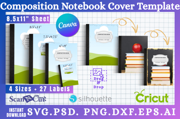 Download Composition Notebook Cover Templates 01 - Notebook Collection